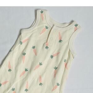 Way To Celebrate! Easter Spring Carrot Sleeveless Romper Jumpsuit Sz 3-6 mo